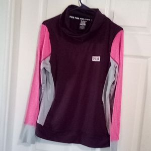 Pink! Long sleeve shirt with pockets missing string on neck size large